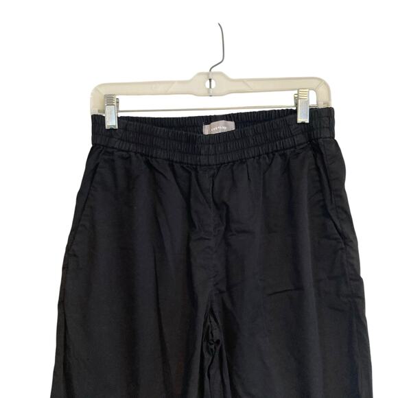 Everlane Black Cotton Elastic Waist Loungewear Loose Fit Curvy Pants Size 4 - Picture 5 of 16